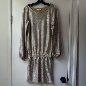 Alexis Metallic Gold Long Sleeve Dress
